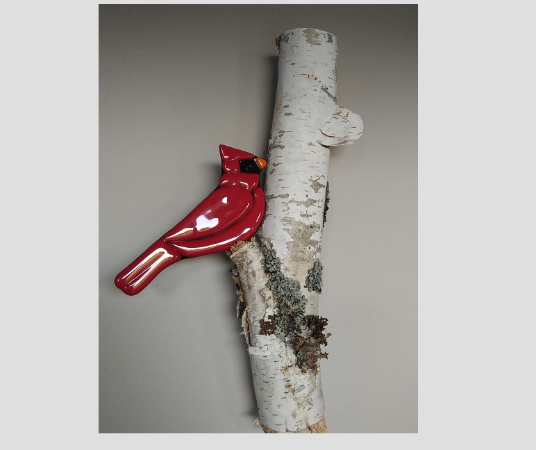 Cardinal on Birch – SOLD