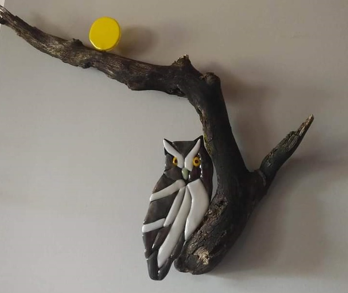 Horned Owl under the Moon – SOLD