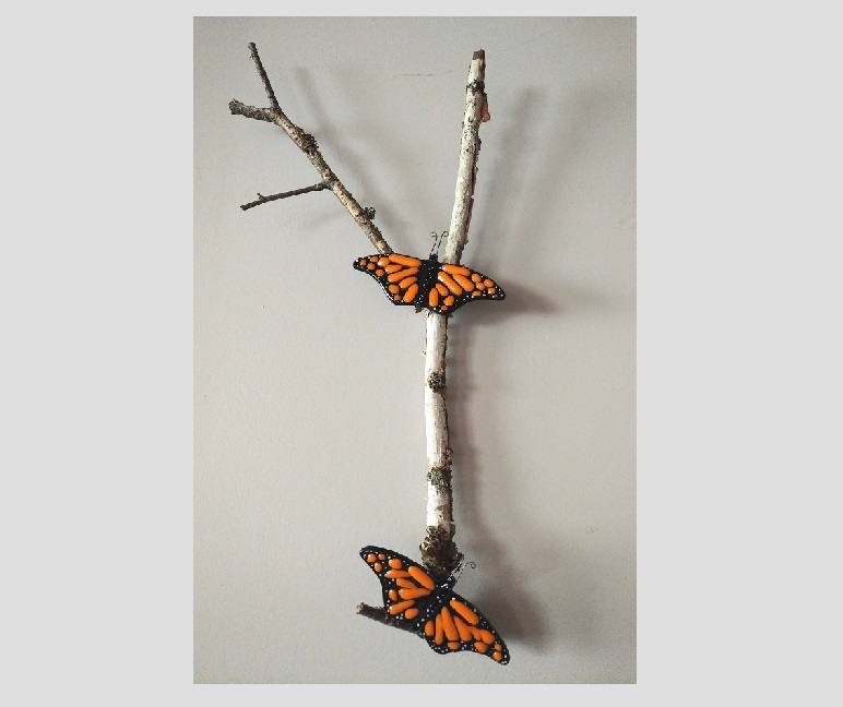 Two Butterflies Sitting on a Branch- SOLD