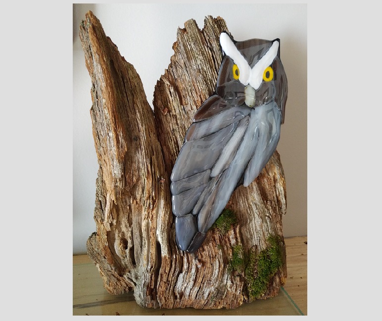 Owl on Old Tree Stump – SOLD